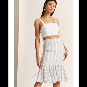 Forever 21 Striped Ruffle Skirt
